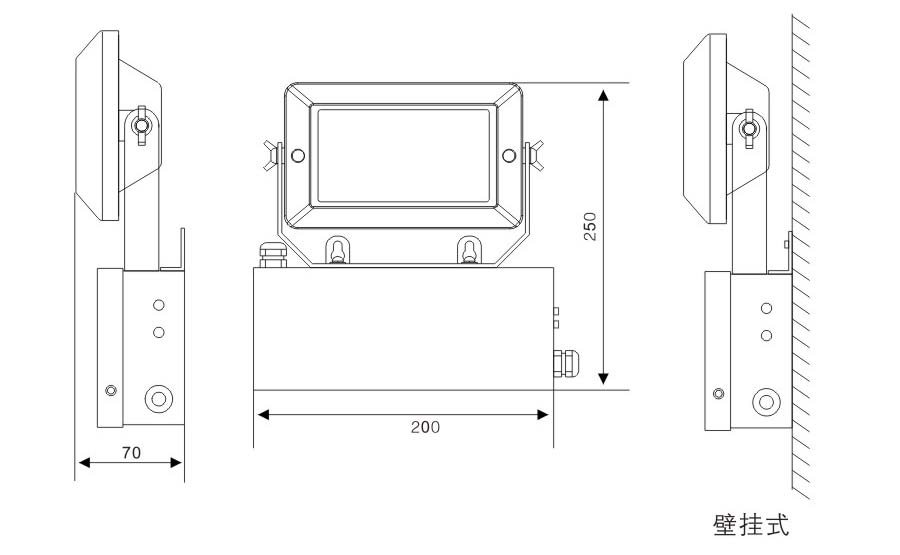 固態(tài)應(yīng)急免維護(hù)頂燈尺寸圖
