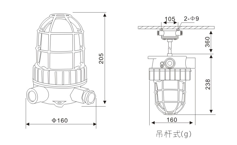 防爆聲光報(bào)警器尺寸圖